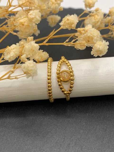 Moderner vergoldeter Ring aus Edelstahl