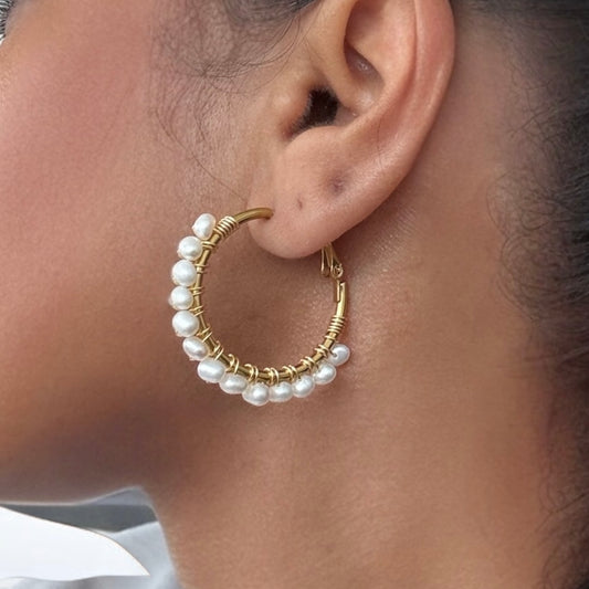 Ohrring Creole Pearl