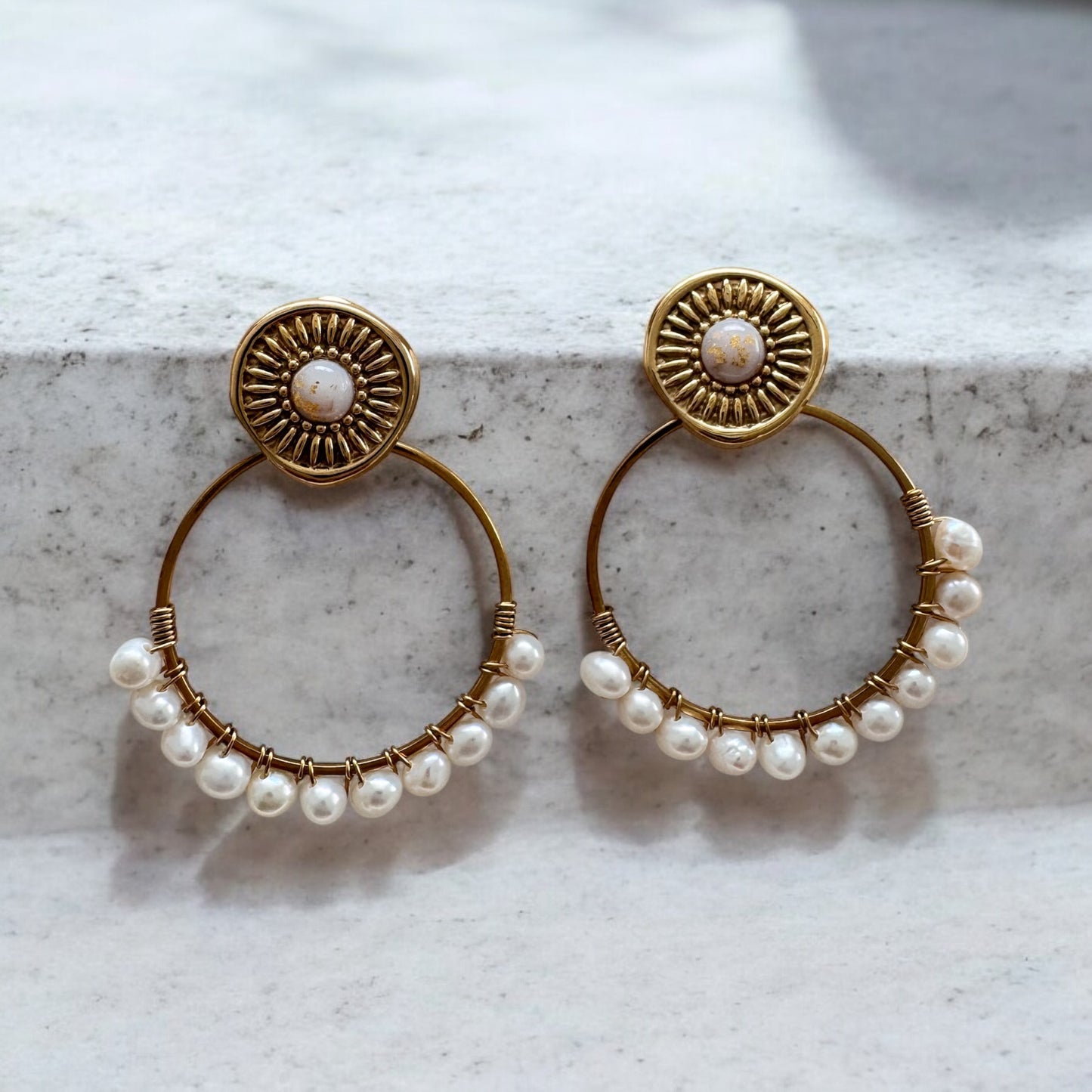 Ohrring White Pearl