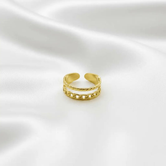 Zeitloser vergoldeter Ring aus Edelstahl