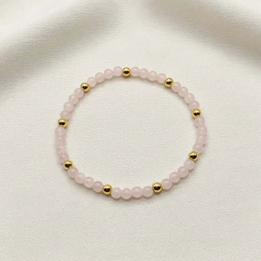 Armband Rosenquarz Gold